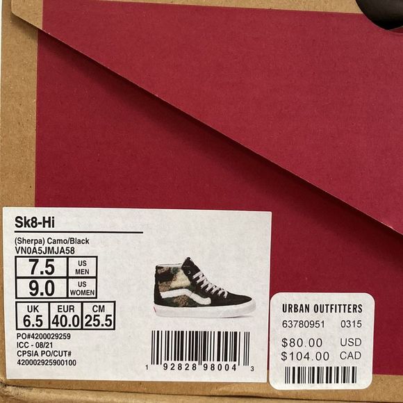 Vans Black and White Fuzzy High-Top Sneakers - Picture 12 of 14